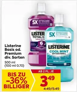Billa Listerine Basis od. Premium Angebot