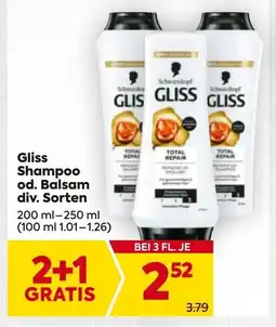 Billa Gliss Shampoo od. Balsam Angebot
