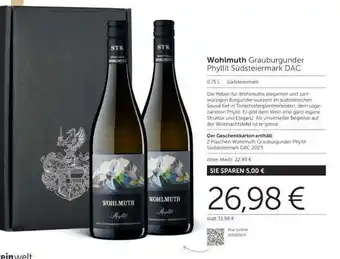 Wohlmuth Grauburgunder Phyllit Südsteiermark DAC