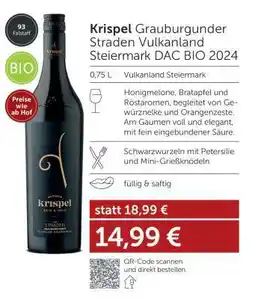 Interspar Krispel Grauburgunder Straden Vulkanland Steiermark DAC BIO 2024 Angebot