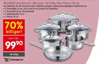 Kelomat Geschirrset Murano 10-teilig inkl. Pfanne 24 cm
