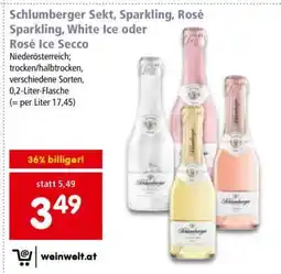 Interspar Schlumberger Sekt, Sparkling Rosé, Sparkling, White Ice oder Rosé Ice Secco Angebot
