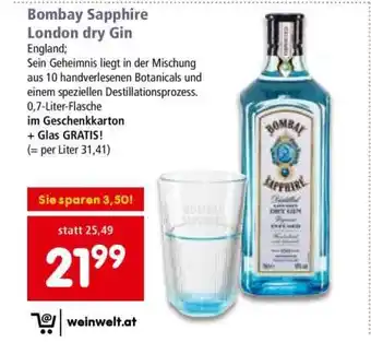 Interspar Bombay Sapphire London Dry Gin Angebot