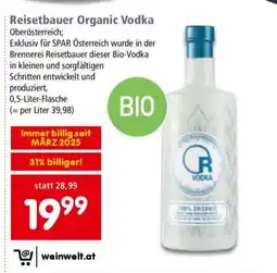 Interspar Reisetbauer Organic Vodka Angebot