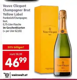 Interspar Veuve Clicquot Champagner Brut Yellow Label Angebot