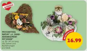 PENNY MOOSARTIKEL NATUR* od. GRAB-ARRANGEMENT MIT KERZE Angebot