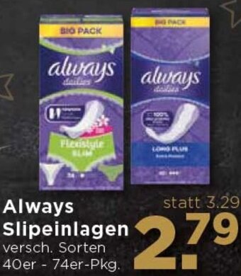 Unimarkt Always Slipeinlagen Angebot