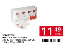Transgourmet Servietten herzlich willkommen Angebot