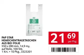 Transgourmet Pap star hemdchentragetaschen aus bio folie Angebot