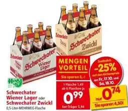 Interspar Schwechater Wiener Lager oder Schwechater Zwickl Angebot