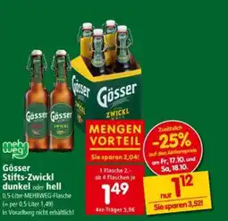 Interspar Gösser Stifts Zwickl dunkel oder hell Angebot