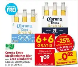 Interspar Corona Extra Mexikanisches Bier oder Cero alkoholfrei Angebot