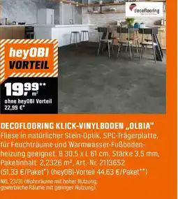 OBI Decoflooring klick vinylboden olbia Angebot