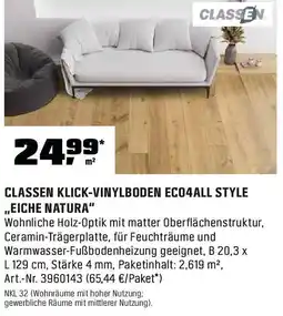 OBI Classen klick vinylboden ec04all style eiche natura Angebot