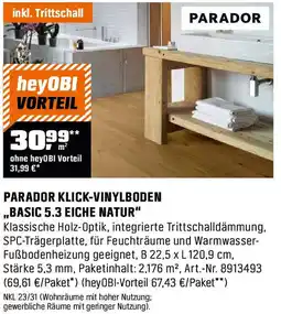 OBI Parador klick-vinylboden Angebot