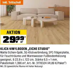 OBI Klick vinylboden eiche studio Angebot