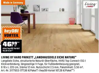 OBI Living by haro parkett landhausdiele eiche nature Angebot