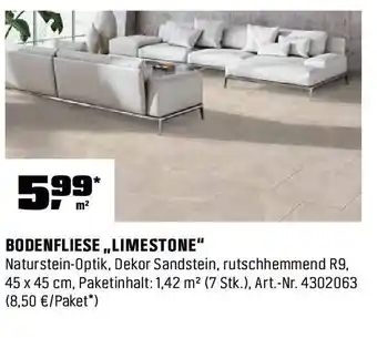 OBI Bodenfliese limestone Angebot