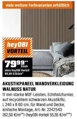 OBI Akustikpaneel wandverkleidung walnuss natur Angebot