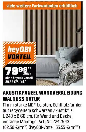 OBI Akustikpaneel wandverkleidung walnuss natur Angebot