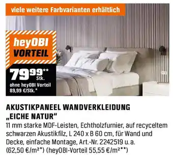 OBI Akustikpaneel wandverkleidung eiche natur Angebot