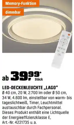 OBI Led deckenleuchte lago Angebot