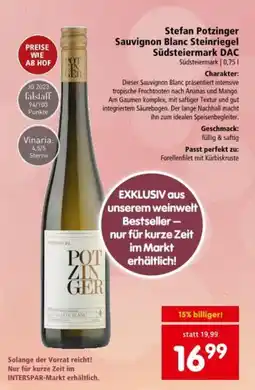 Interspar Stefan Potzinger Sauvignon Blanc Steinriegel Südsteiermark DAC Angebot