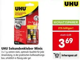 Interspar UHU Sekundenkleber Minis Angebot