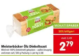 Interspar Meisterbäcker Ölz Dinkeltoast Angebot