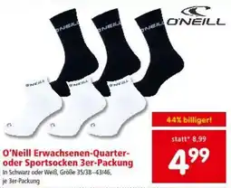 Interspar O'Neill Erwachsenen Quarter oder Sportsocken Angebot
