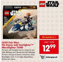 Interspar LEGO Star Wars Plo Koons Jedi Starfighter Microfighter Angebot