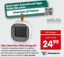 Interspar Silva Homeline Mini Heizgerät Angebot