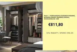 IKEA Pax forsandkleiderschrank, dunkelgrau/dunkelgrau Angebot