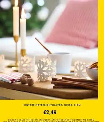 IKEA VINTERFINTTEELICHTHALTER, WEISS, 8 CM Angebot