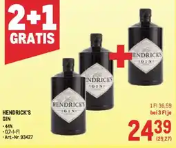 Metro Hendrick's gin Angebot
