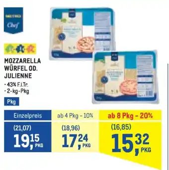 Mozzarella würfel od. julienne