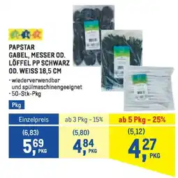 Metro Papstar gabel, messer od. löffel pp schwarz Angebot