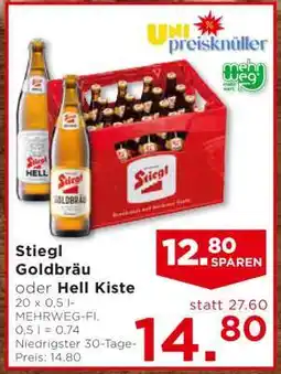 Unimarkt Stiegl Goldbräu oder Hell Kiste Angebot