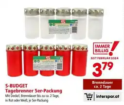 Interspar S-BUDGET Tagebrenner 5er-Packung Angebot