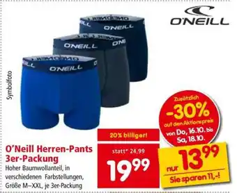 Interspar O'Neill Herren-Pants 3er-Packung Angebot