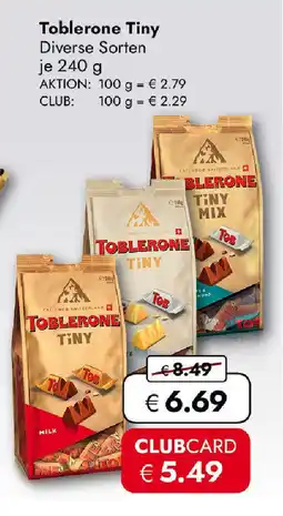 Travel FREE Toblerone tiny Angebot