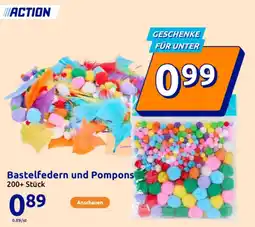 Action Bastelfedern und Pompons Angebot