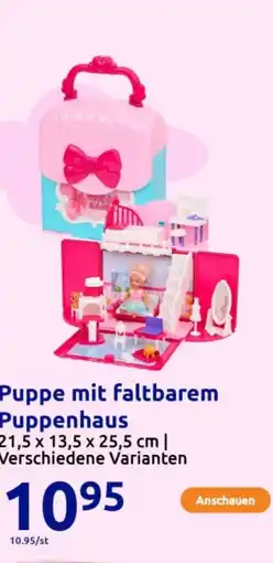 Action Puppe mit faltbarem Puppenhaus Angebot