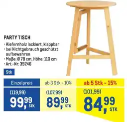 Metro Party tisch Angebot