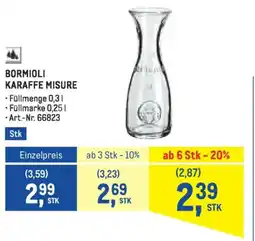 Metro Bormioli karaffe misure Angebot