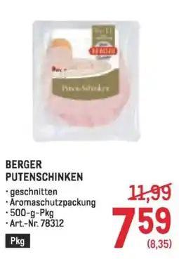 Metro Berger putenschinken Angebot