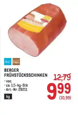 Metro Berger frühstücksschinken Angebot