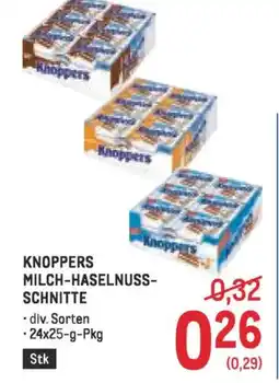 Metro Knoppers milch haselnuss schnitte Angebot
