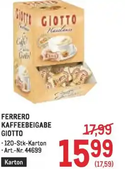 Metro Ferrero kaffeebeigabe giotto Angebot