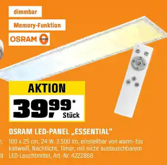 OBI Osram LED-Panelleuchte Essential Remote-CCT Angebot